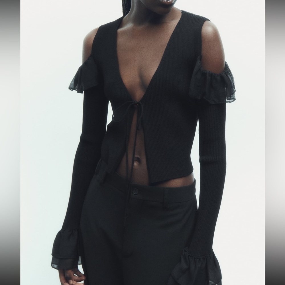 Zara ruffle knit top